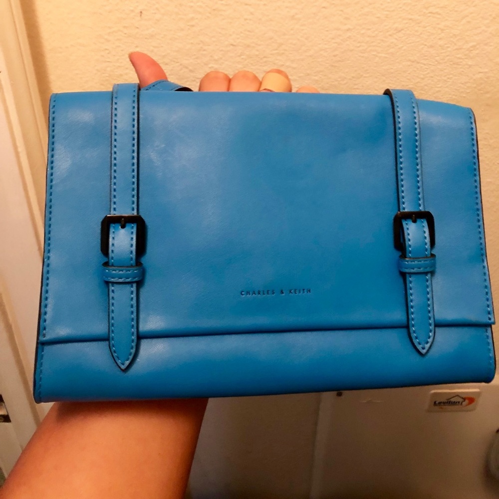 Charles & Keith blue bag